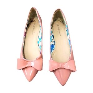 BCBGeneration Women Pink Flats With Bow Size 7.5B
